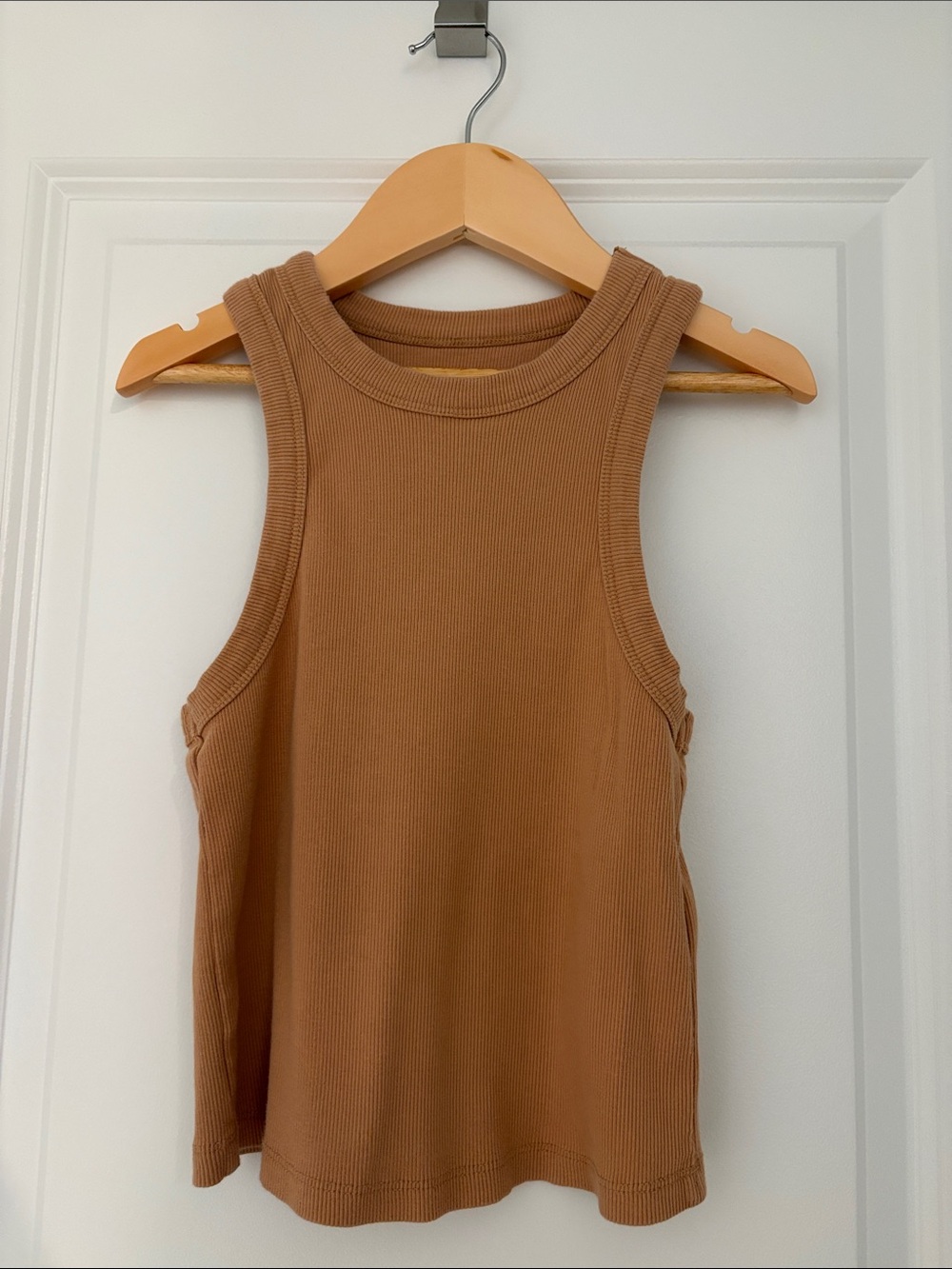 Maeve Ribbed Tank Top - Camel Brown
